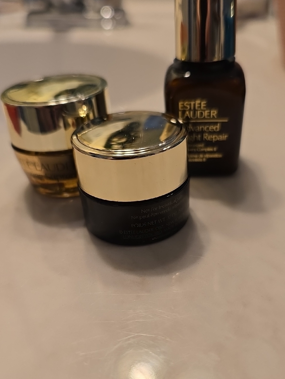 Estee Lauder Serum & Cream Trio in Brown and Gold